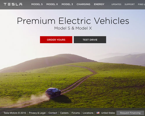 Tesla website uses Drupal