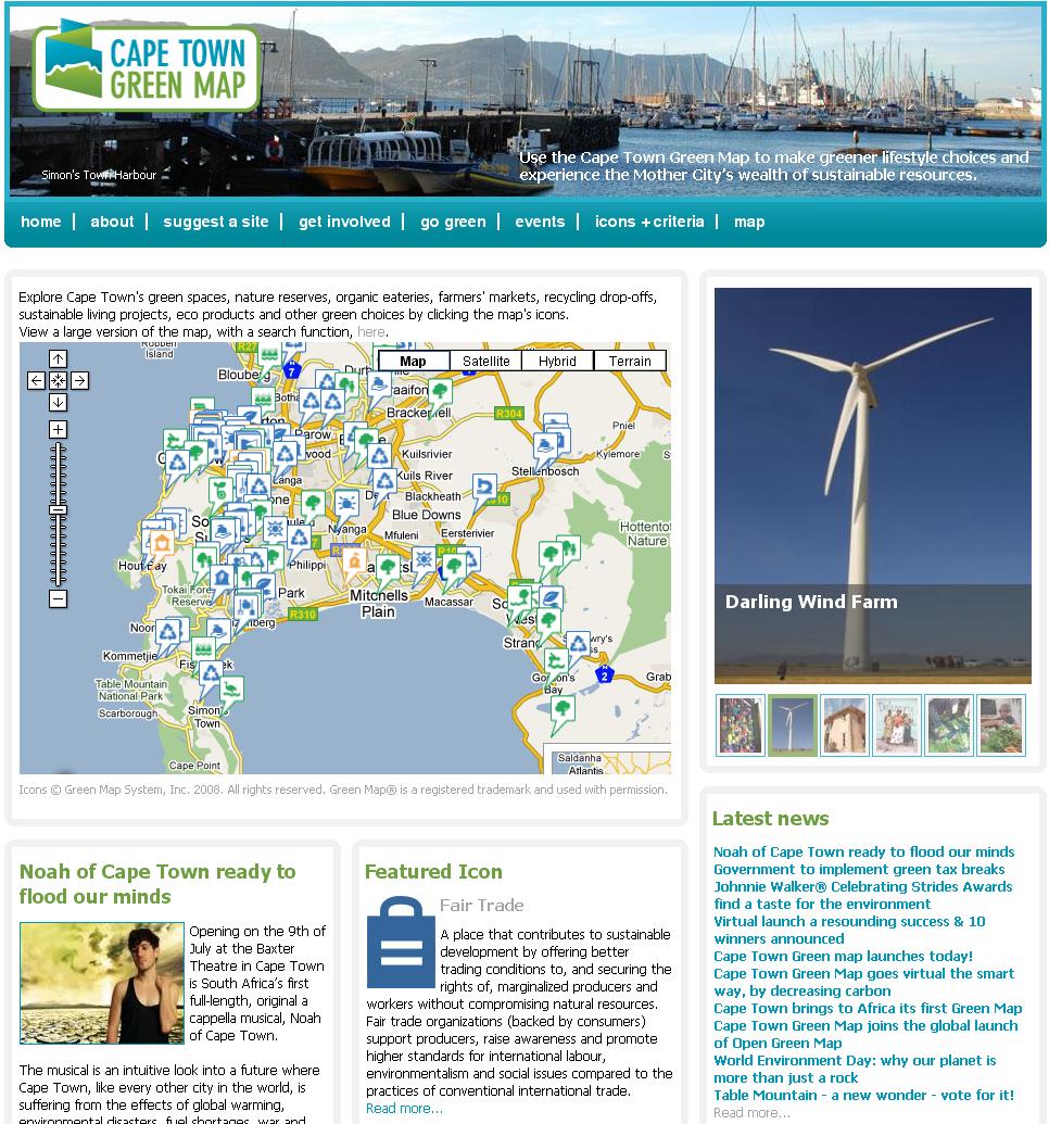 Cape Town Green Map Drupal Website Screenshot