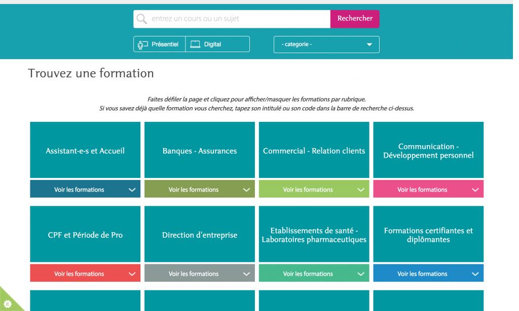 Course category browser with JS accordion type display and hiding of subcategories